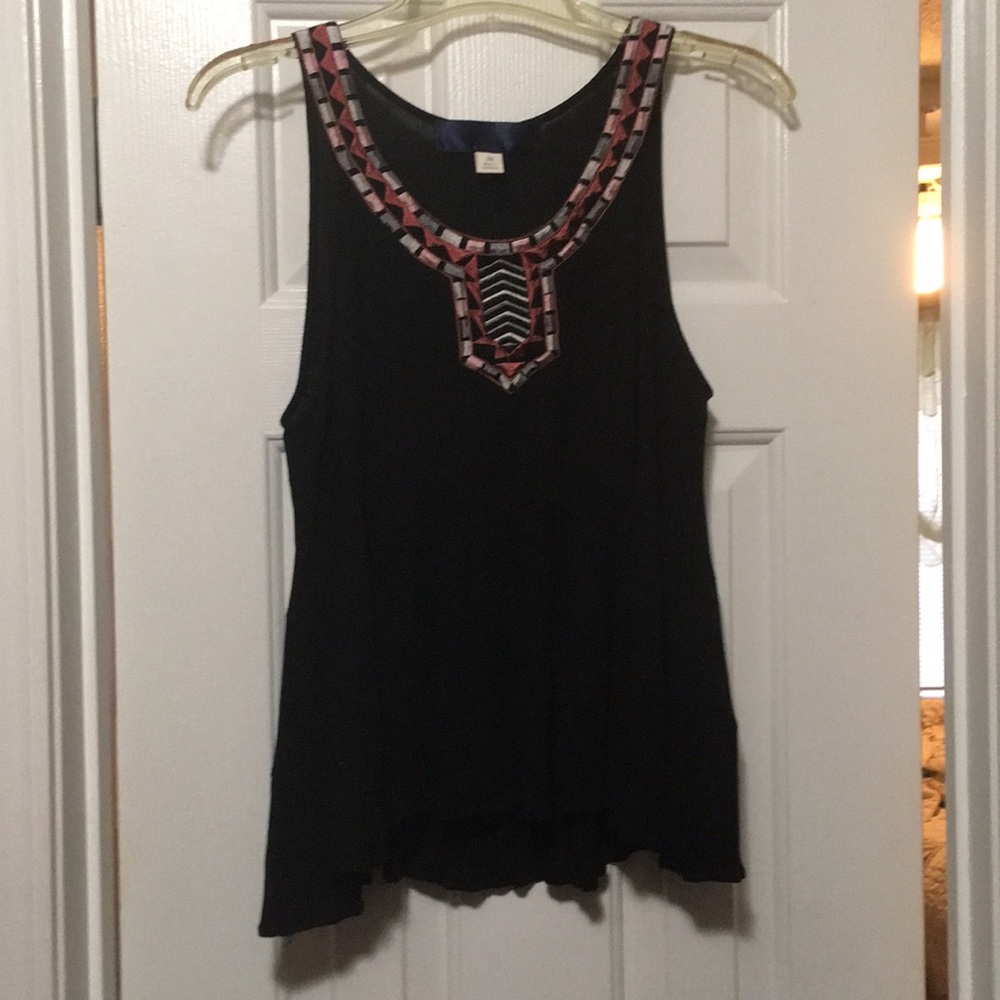 Embroidered Peplum Top